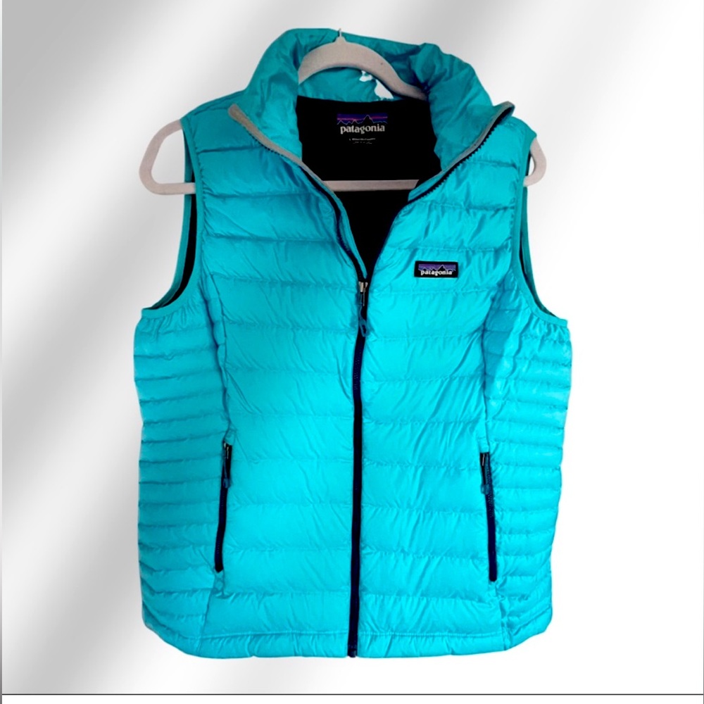 Patagonia Teal Quilted Down Vest